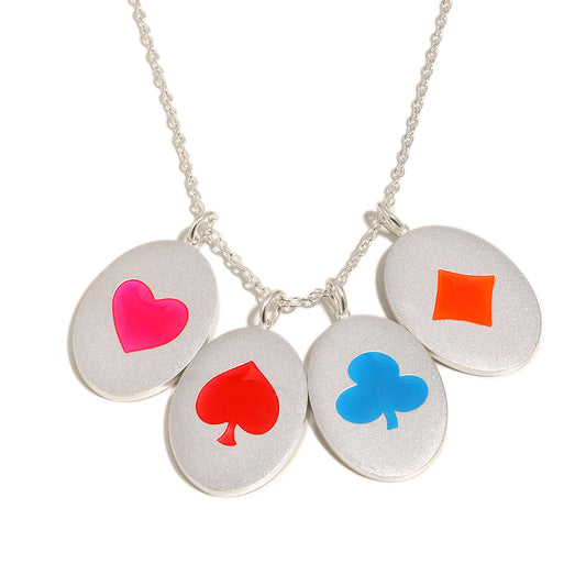 Vesper’s Aces Charm Necklace in Silver