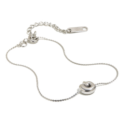 Bubble Letter Bracelet in Silver
