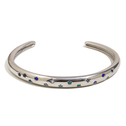 Eloise's Blue Star Bangle In Silver