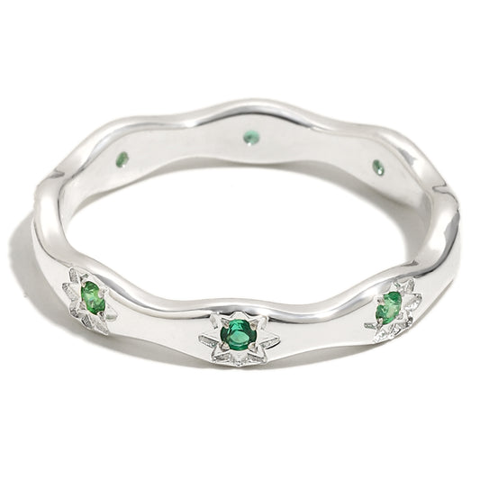 Sadie’s Green Star Ring in Silver