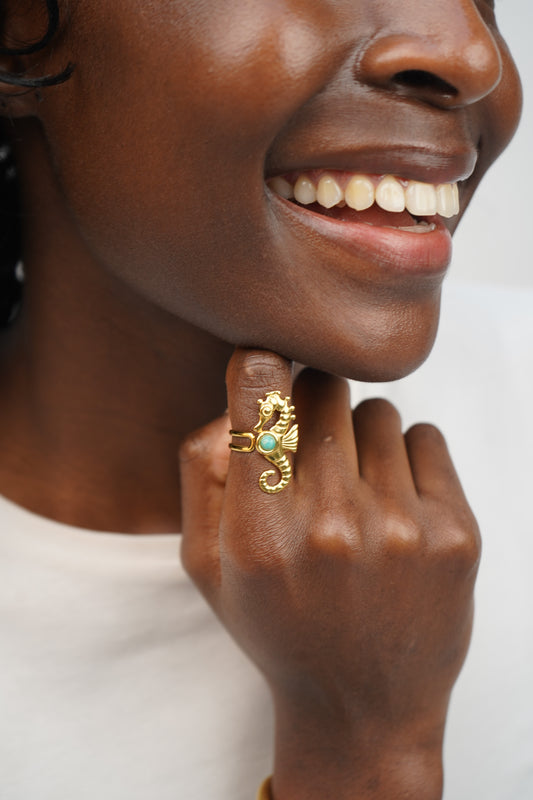 Isla’s Blue Seahorse Ring