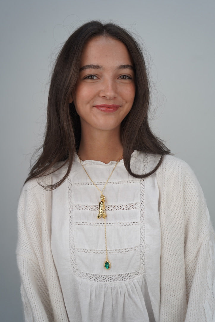 Mia’s droplet gemstone necklace