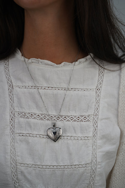 Ruby’s Heart Locket in Silver