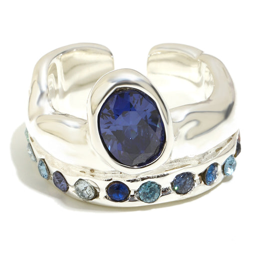 Paloma's Navy Ring In Silver
