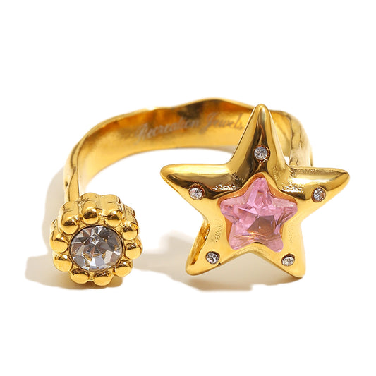 Verity's pink star ring