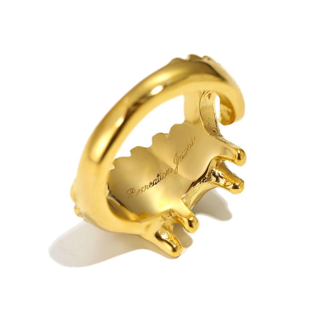 Bee’s Green Dinosaur Ring in Gold