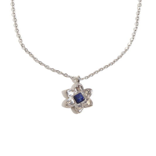 Poppy's Flower Pendant In Silver