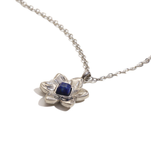 Poppy's Flower Pendant In Silver