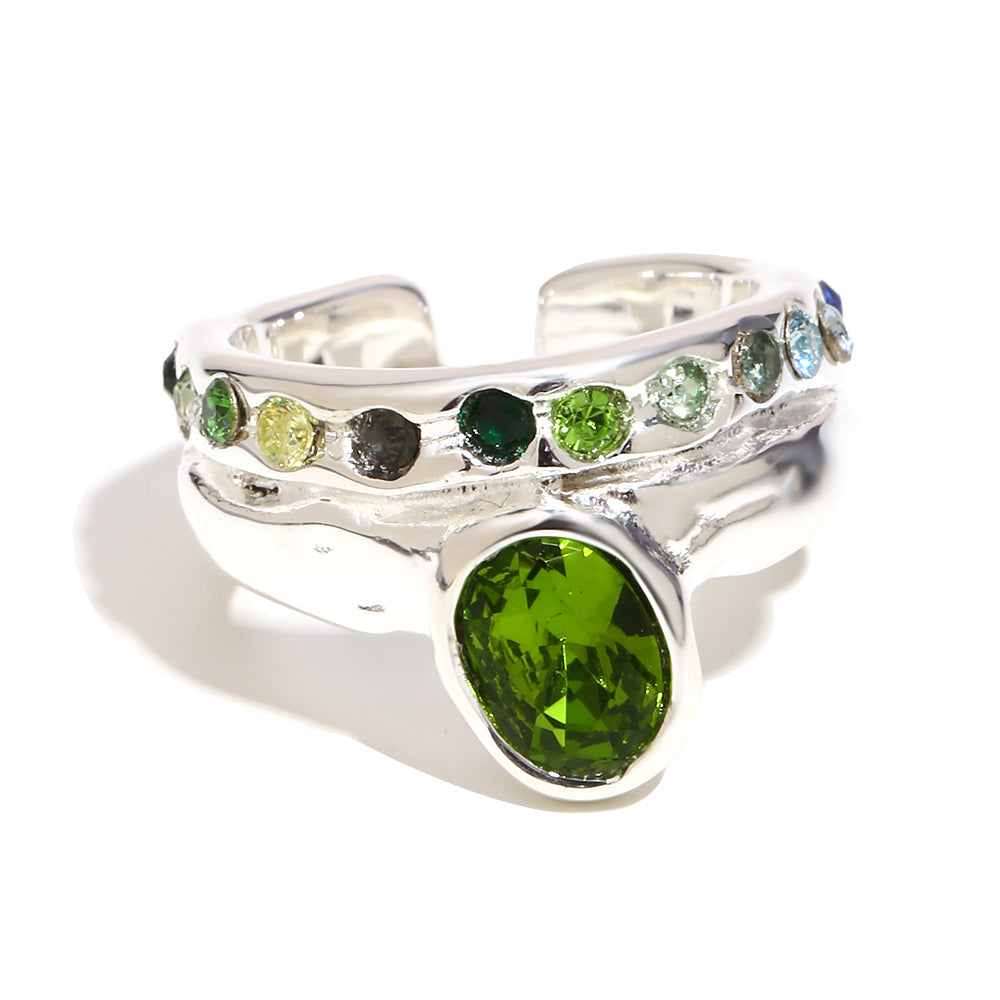 Paloma’s Green Ring In Silver