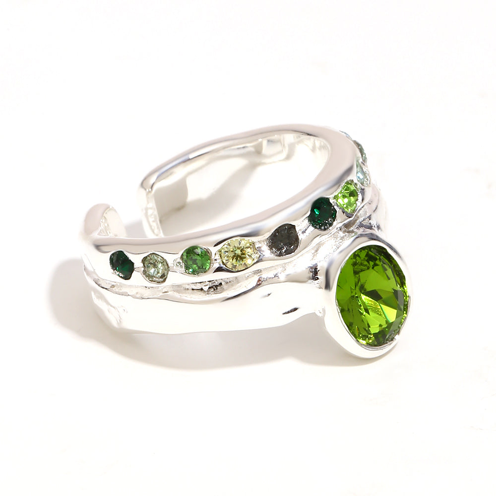 Paloma’s Green Ring In Silver