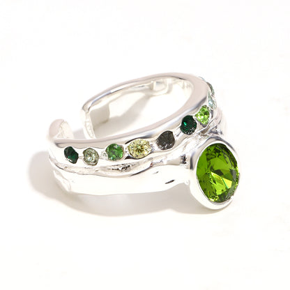 Paloma’s Green Ring In Silver
