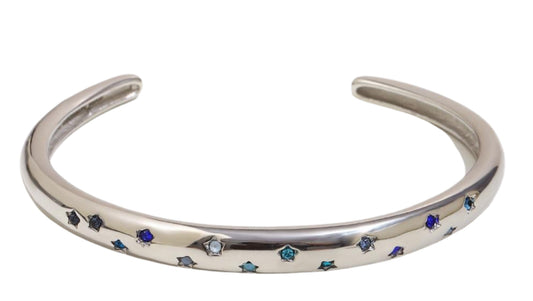 Eloise's Blue Star Bangle In Silver