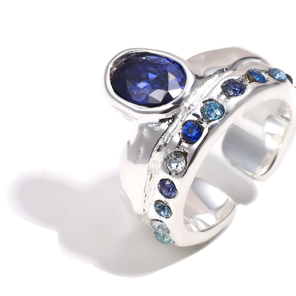 Paloma's Navy Ring In Silver