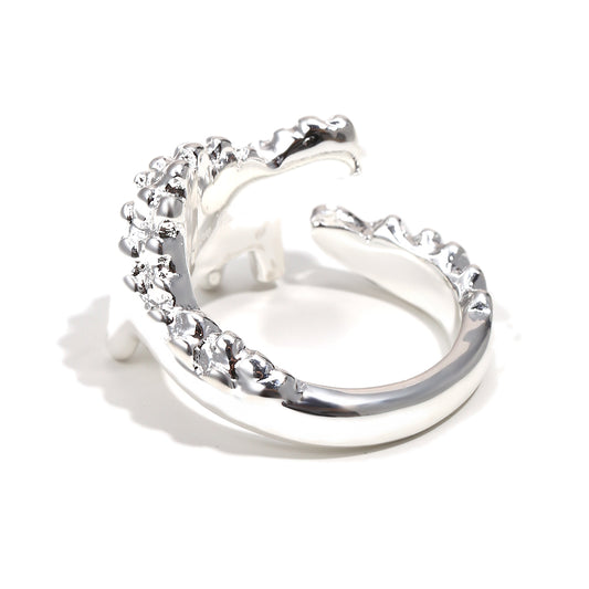 Bee's Green Dinosaur Ring In Silver