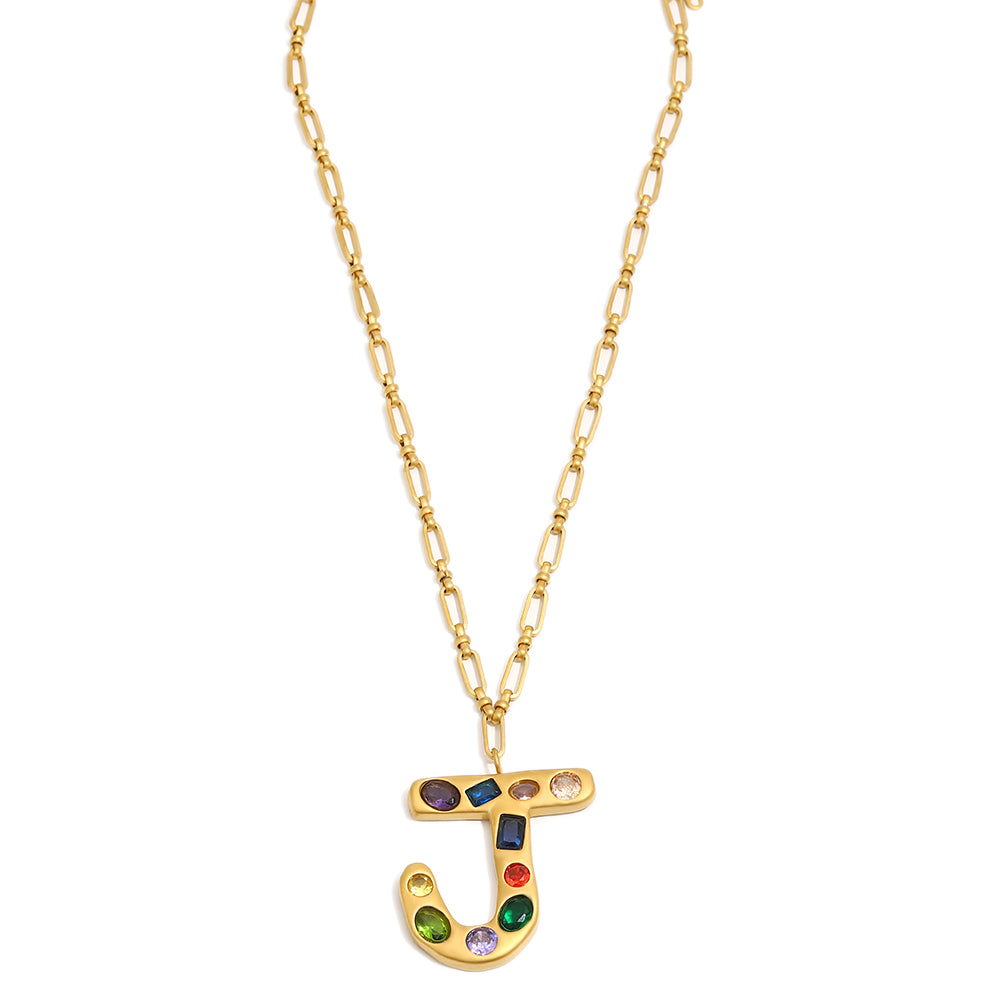The Gemstone Alphabet Pendant In Gold