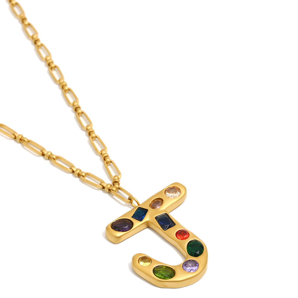The Gemstone Alphabet Pendant In Gold