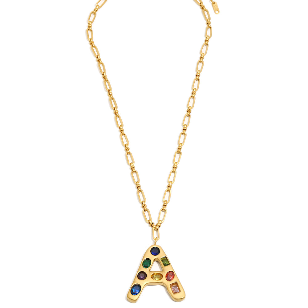 The Gemstone Alphabet Pendant In Gold