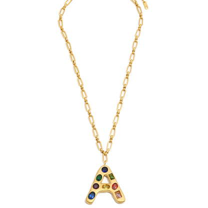 The Gemstone Alphabet Pendant In Gold