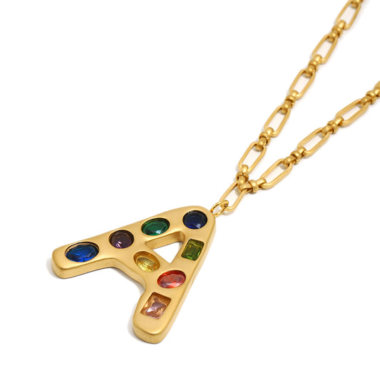 The Gemstone Alphabet Pendant In Gold