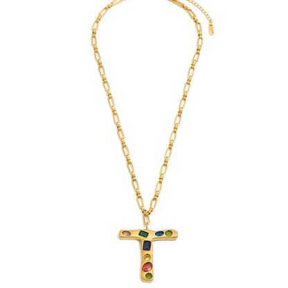 The Gemstone Alphabet Pendant In Gold