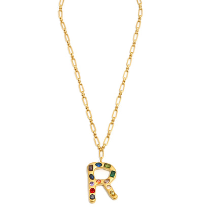 The Gemstone Alphabet Pendant In Gold