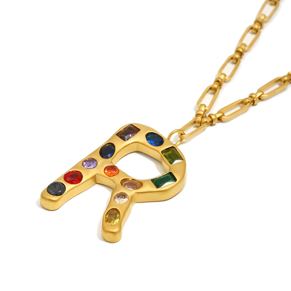 The Gemstone Alphabet Pendant In Gold