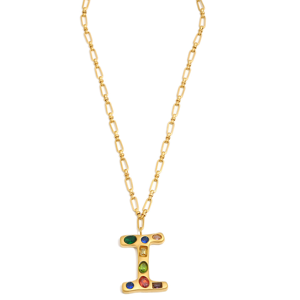 The Gemstone Alphabet Pendant In Gold