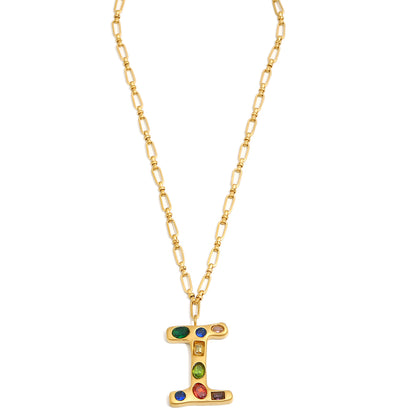 The Gemstone Alphabet Pendant In Gold