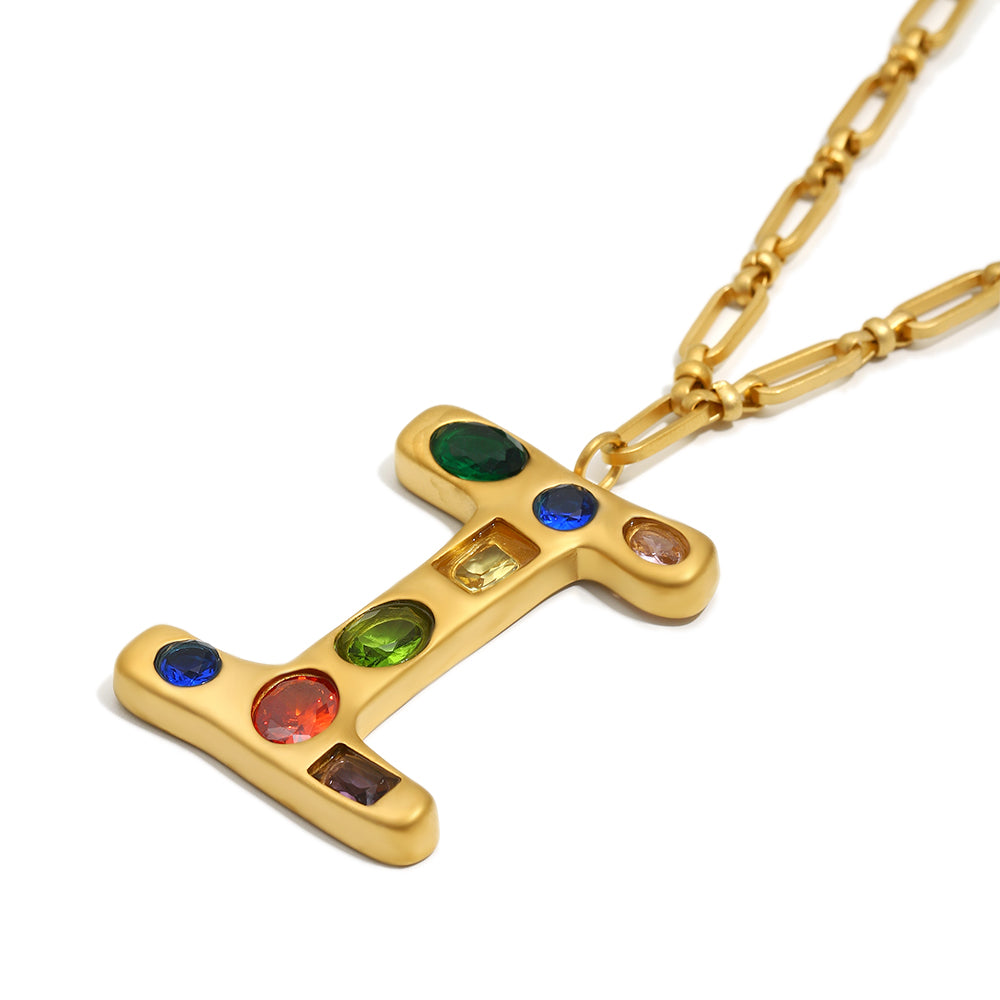 The Gemstone Alphabet Pendant In Gold