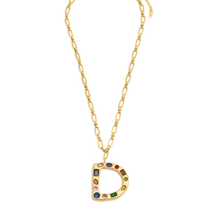 The Gemstone Alphabet Pendant In Gold