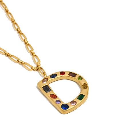 The Gemstone Alphabet Pendant In Gold