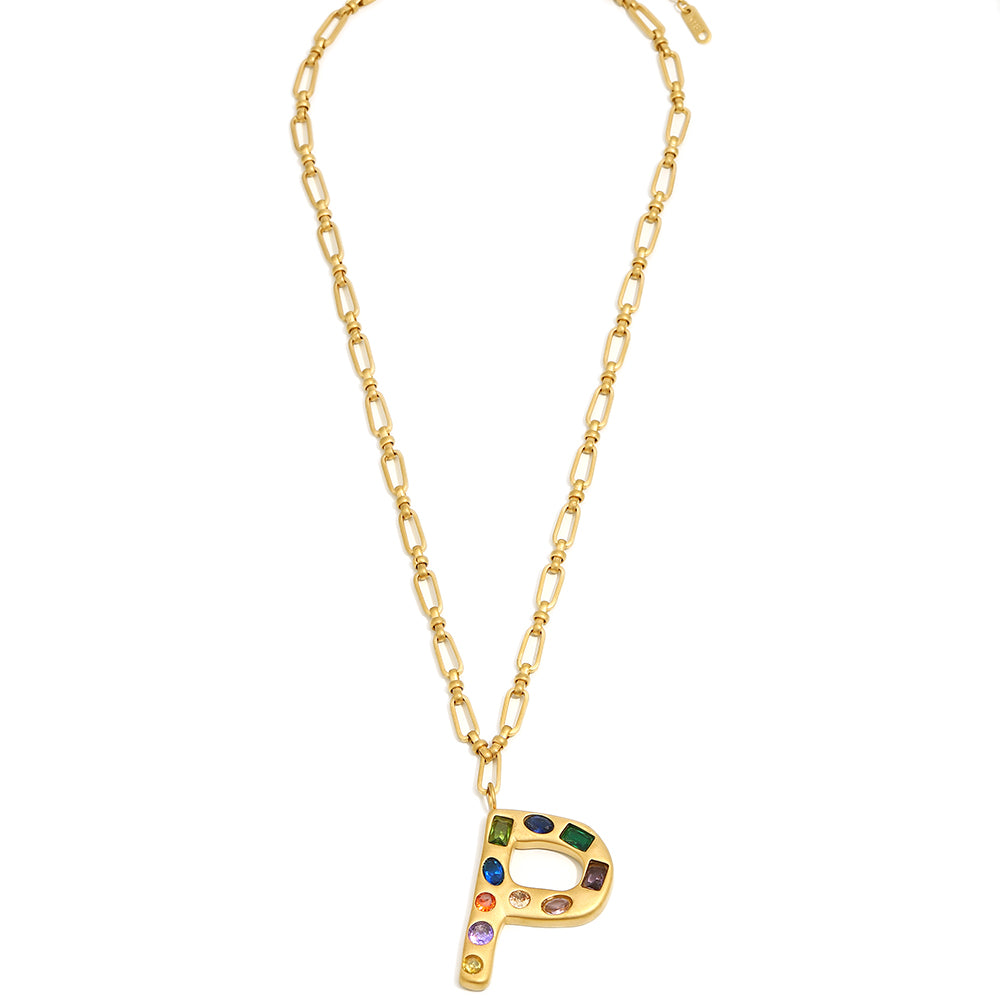 The Gemstone Alphabet Pendant In Gold