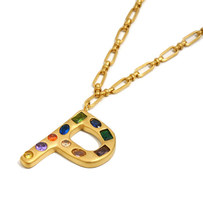 The Gemstone Alphabet Pendant In Gold