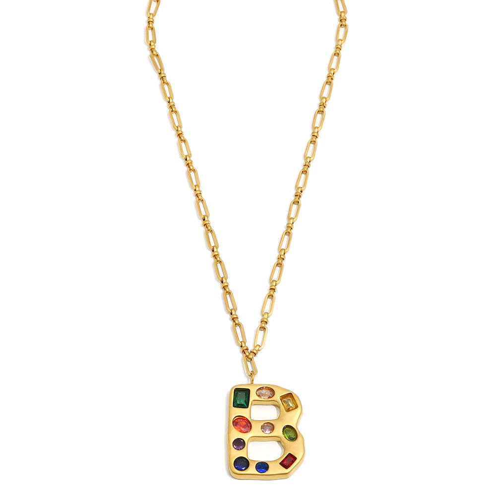 The Gemstone Alphabet Pendant In Gold