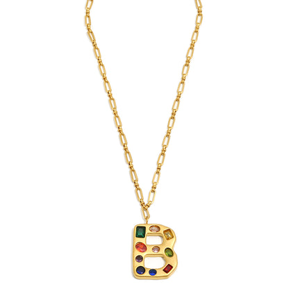The Gemstone Alphabet Pendant In Gold