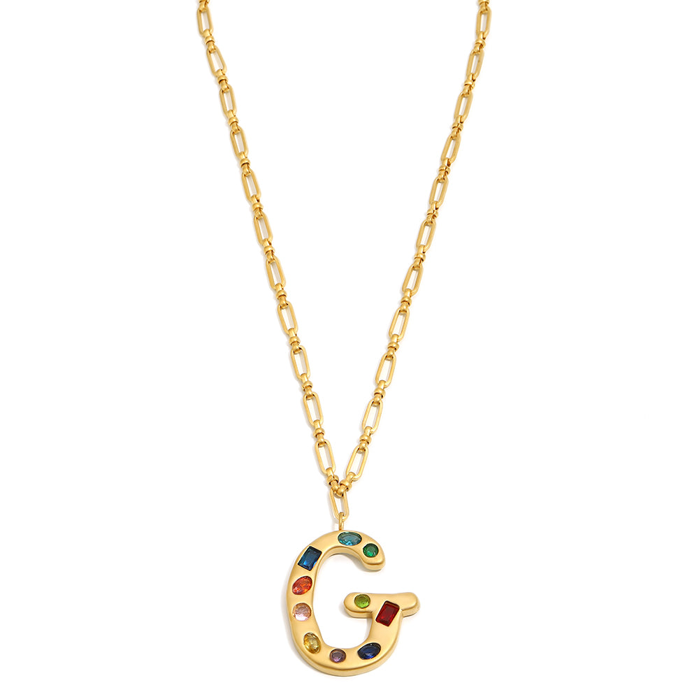 The Gemstone Alphabet Pendant In Gold