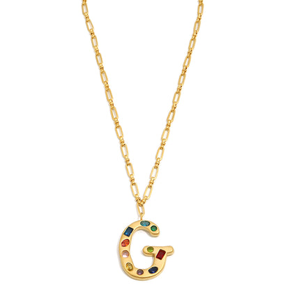 The Gemstone Alphabet Pendant In Gold