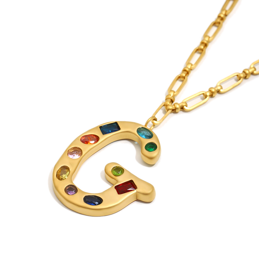 The Gemstone Alphabet Pendant In Gold