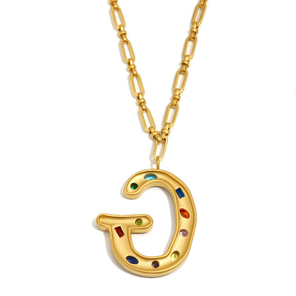 The Gemstone Alphabet Pendant In Gold