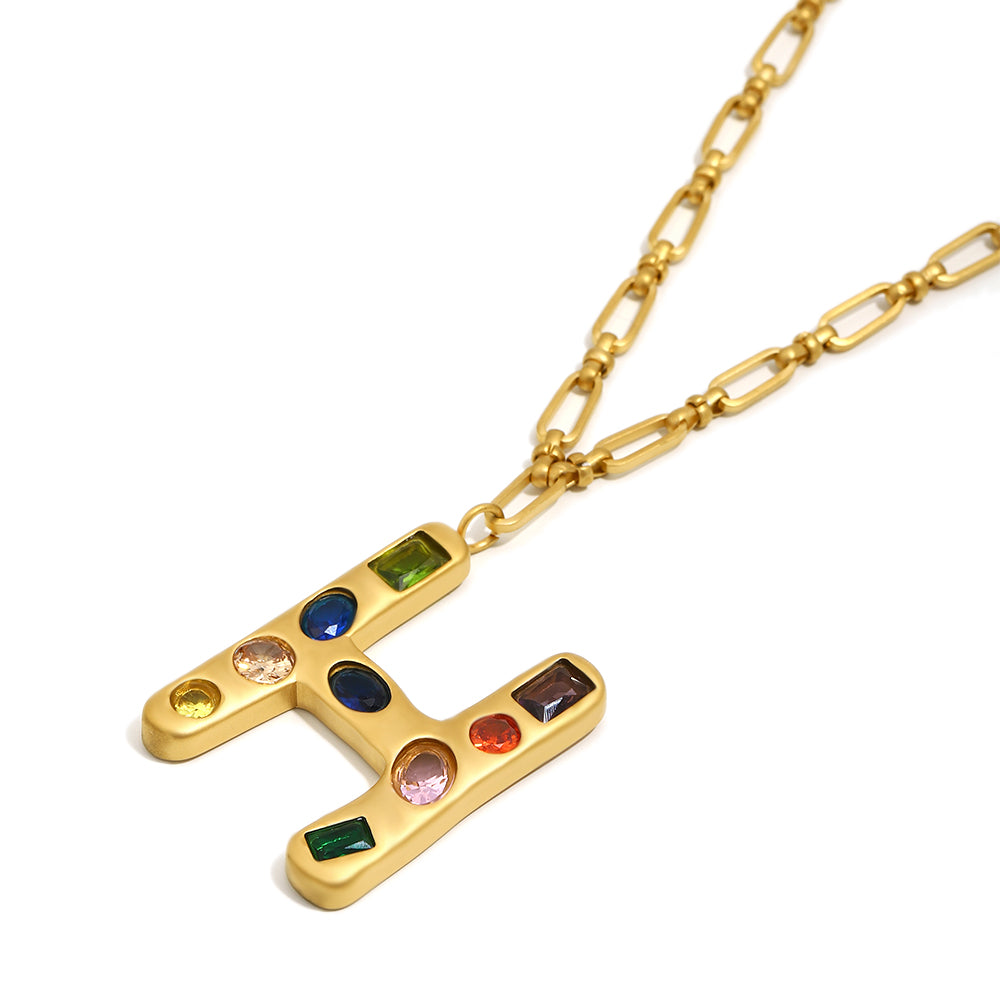 The Gemstone Alphabet Pendant In Gold