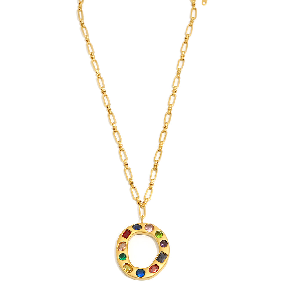 The Gemstone Alphabet Pendant In Gold