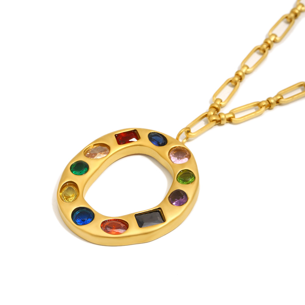The Gemstone Alphabet Pendant In Gold