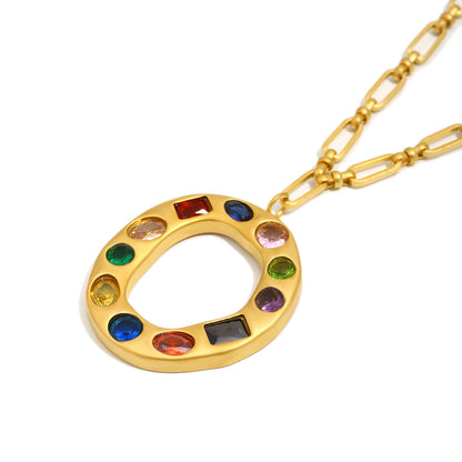 The Gemstone Alphabet Pendant In Gold