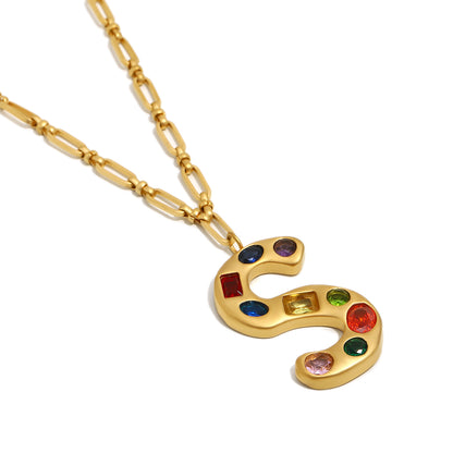 The Gemstone Alphabet Pendant In Gold