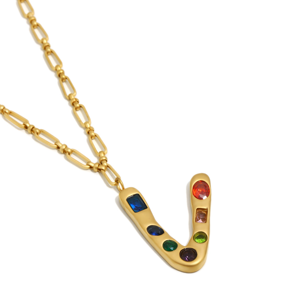 The Gemstone Alphabet Pendant In Gold
