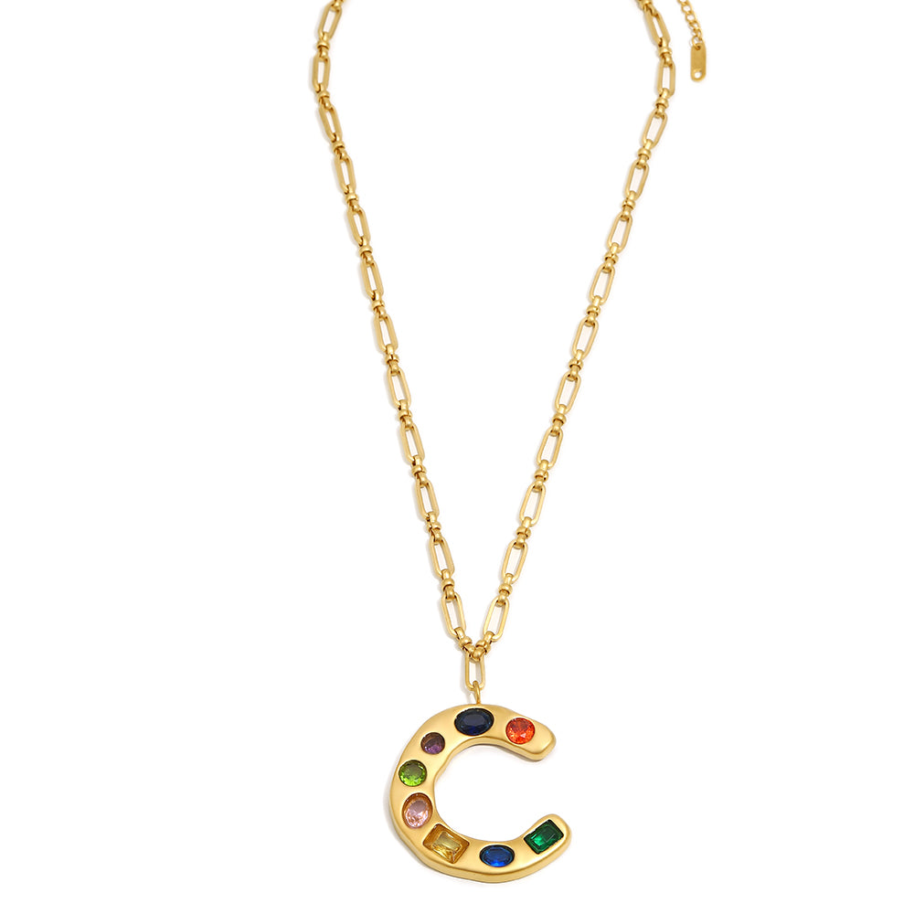 The Gemstone Alphabet Pendant In Gold