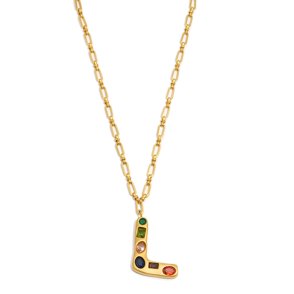 The Gemstone Alphabet Pendant In Gold