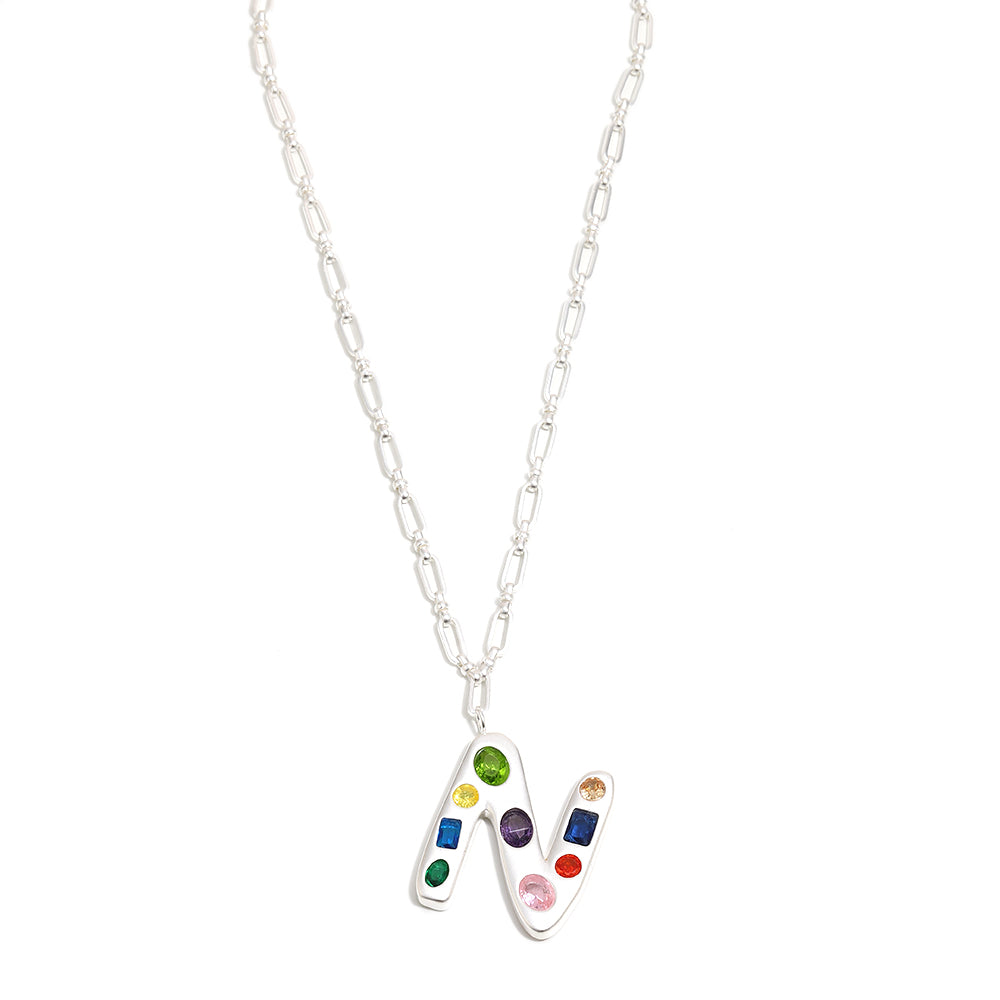 The Gemstone Alphabet Pendant In Silver