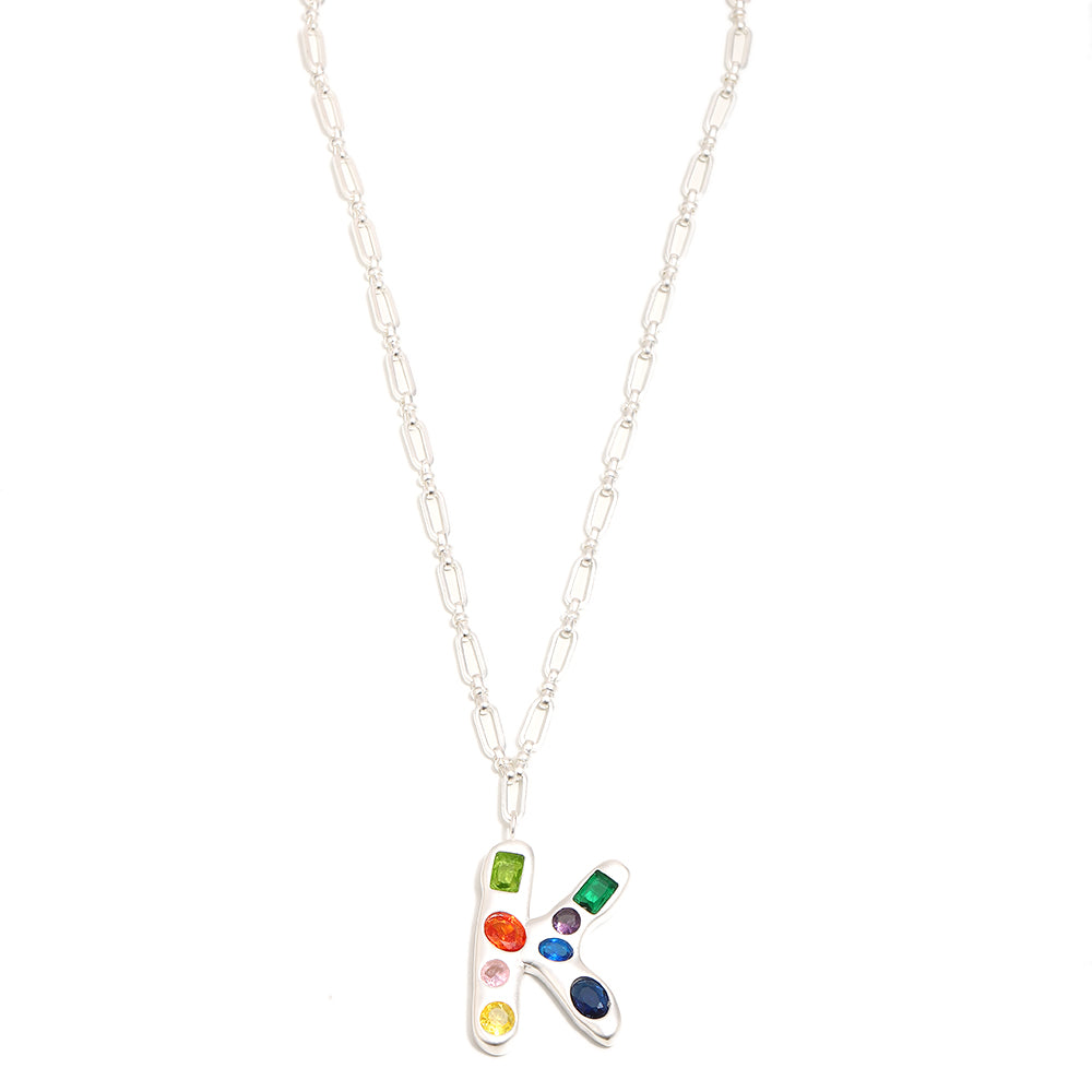 The Gemstone Alphabet Pendant In Silver