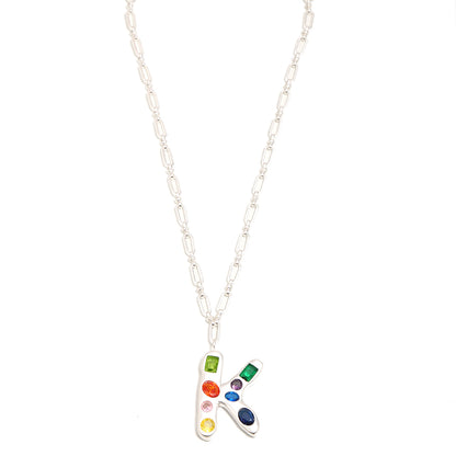 The Gemstone Alphabet Pendant In Silver